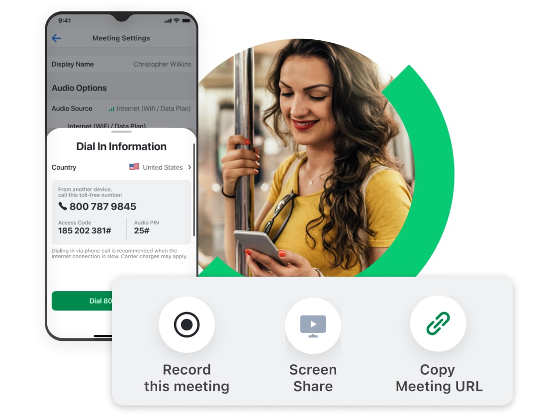 Entrando em uma reunião do GoTo Connect pelo celular.