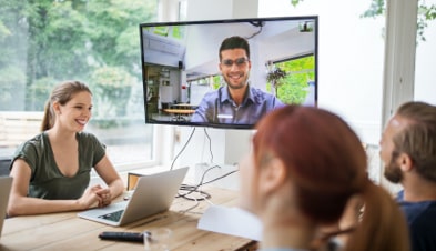 Remote and in-office employees video conferencing with GoTo