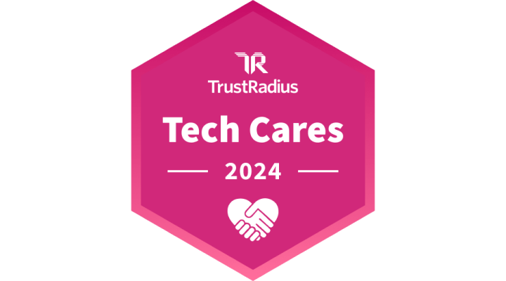 TrustRadius Tech Cares 2024 badge.
