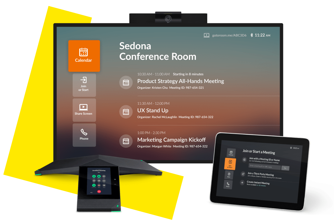 GoTo Room hardware including dual display support.