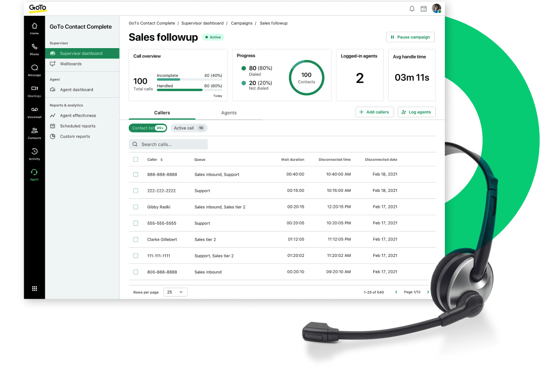 Trasferisci le chiamate dei clienti e i follow-up con GoTo Connect.