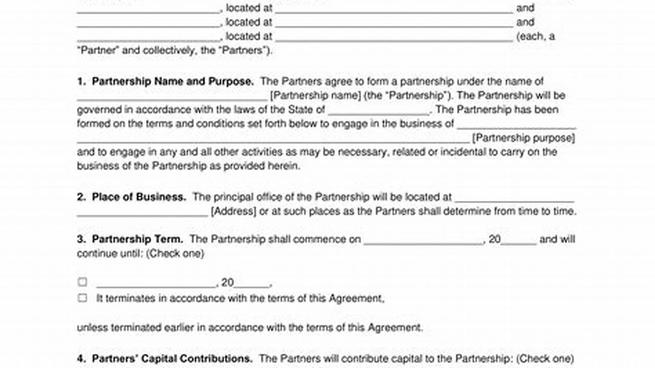 Partnership Agreements, Best Picks